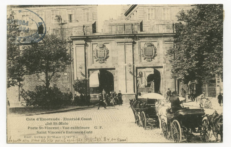 Carte postale ancienne 4308  Saint-Malo - Porte Saint-Vincent - Vue extérieure.