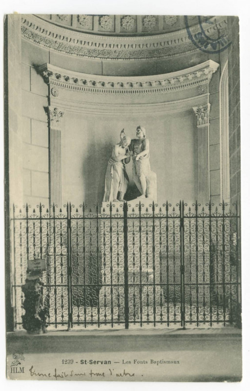 Carte postale ancienne 1239 - Saint-Servan - Les fonds baptismaux