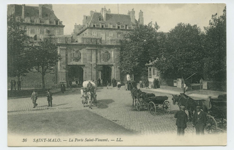 Carte postale ancienne 36  Saint-Malo - La porte Saint-Vincent.