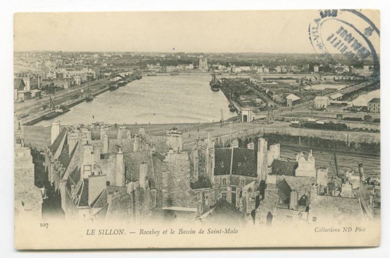 Carte postale ancienne 107 Le Sillon.- Rocabey et le bassin de Saint-Malo