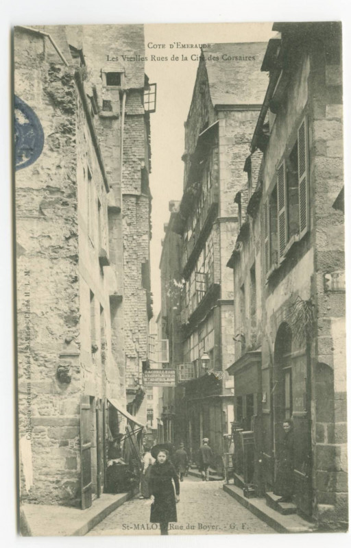 Carte postale ancienne Les vieilles RUEs de la cité des corsaires  Saint-Malo - Rue du Boyer.