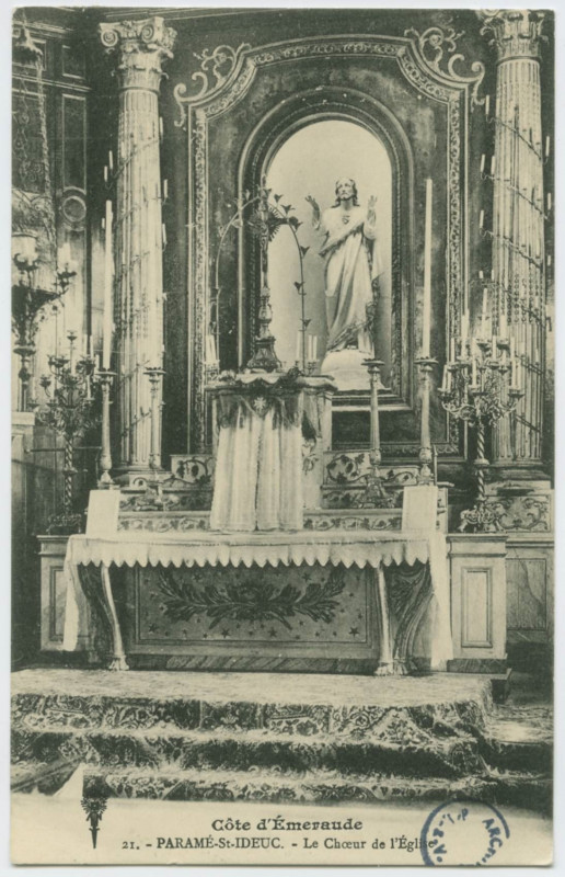 Carte postale ancienne 21 -Paramé -  Saint-Ideuc - Le coeur de l'église côte d' Emeraude