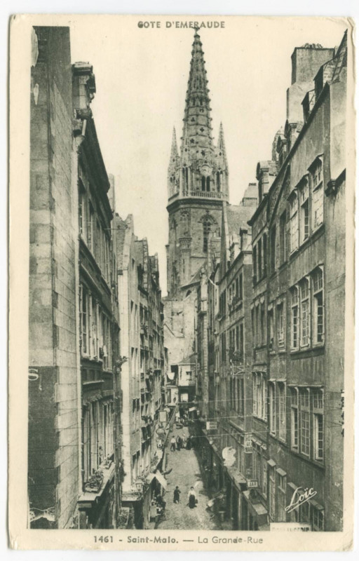 Carte postale ancienne 1461  Saint-Malo - La grande Rue.