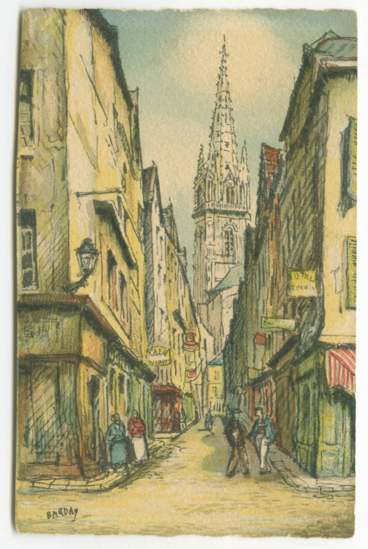 Carte postale ancienne Saint-Malo - La grande Rue.