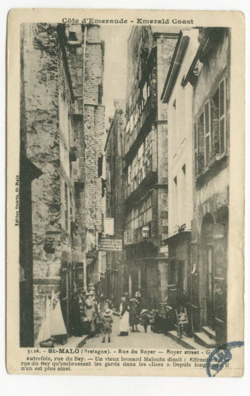 Carte postale ancienne 3526  Saint-Malo (Bretagne) - Rue du Boyer.