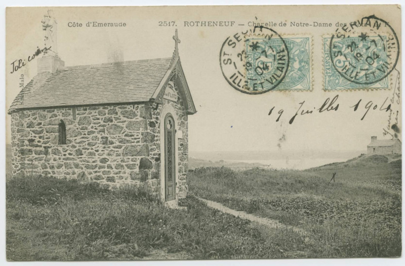Carte postale ancienne 2517. Rothéneuf.- Chapelle Notre-Dame des flots. G.F.