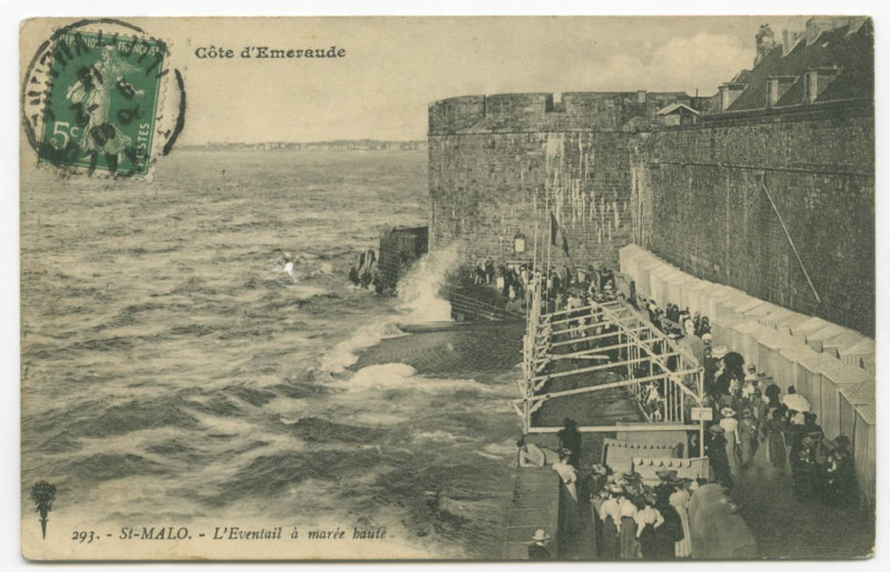 Carte postale ancienne 293  Saint-Malo - L'éventail à marée haute.