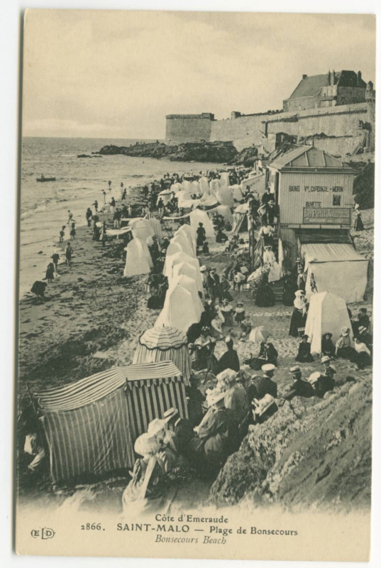 Carte postale ancienne 2866  Saint-Malo - Plage de Bon Secours.