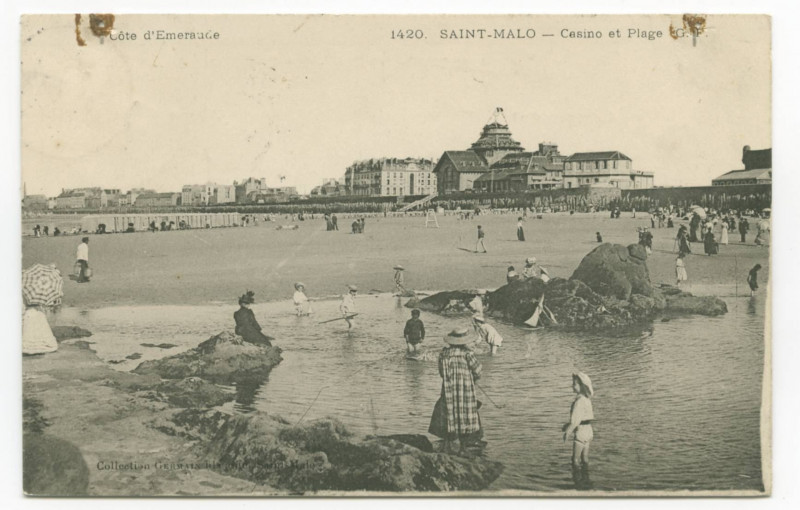Carte postale ancienne 1420  Saint-Malo - Casino et plage.