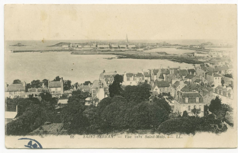 Carte postale ancienne 68  Saint-Servan. -Vue vers Saint-Malo.- Ll.
