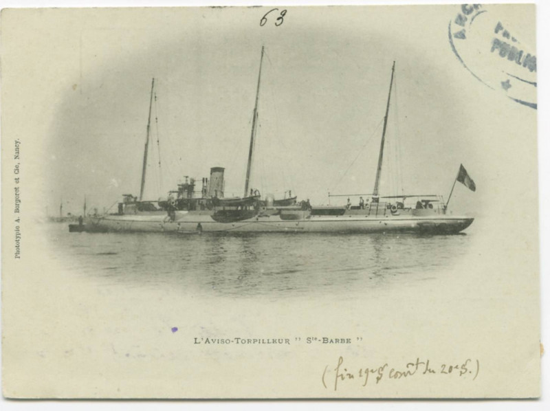 Carte postale ancienne L'Aviso-Torpilleur Ste Barbe