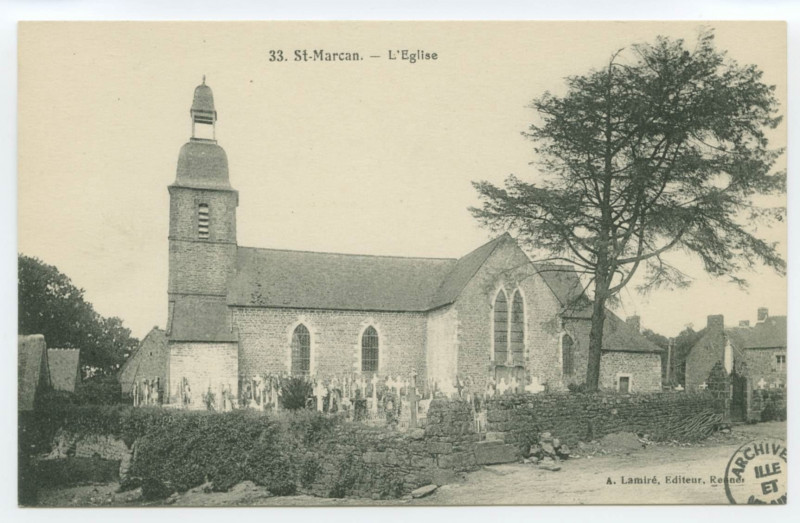 Carte postale ancienne 33. St-Marcan. - L'Eglise