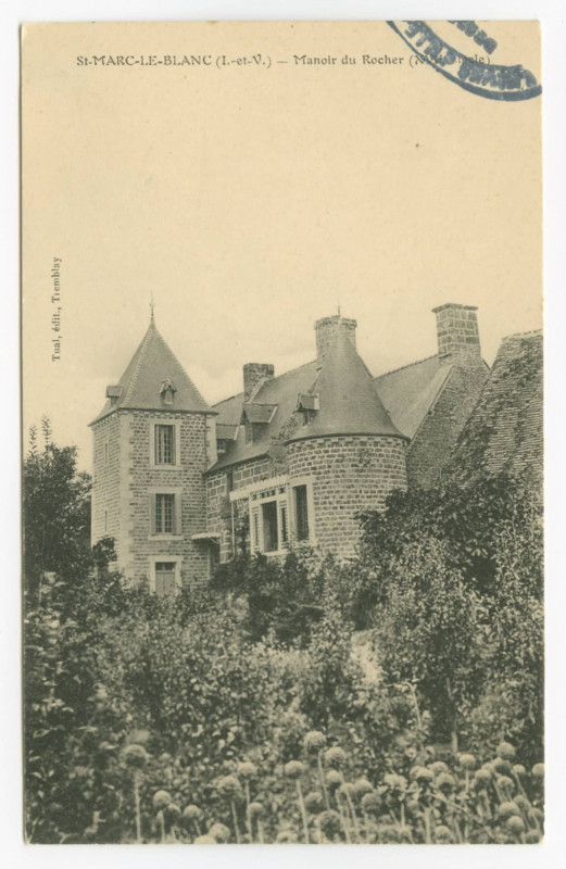 Carte postale ancienne St-Marc-Le-Blanc (I.-et-V.) - Manoir du Rocher  (XVIIè siècle)