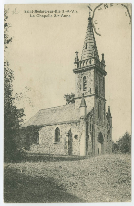 Carte postale ancienne Saint-Médard-sur-Ille (I.-&-V.) La Chapelle Ste-Anne