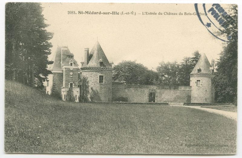 Carte postale ancienne 2083. -St-Médard-sur-Ille (I.-et-V.) - L'Entrée du Château du Bois-Geffroy