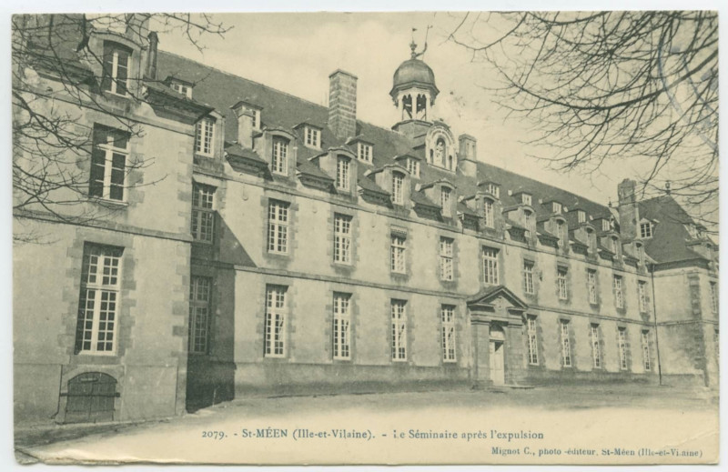 Carte postale ancienne 2079. -  Saint-Meen (Ille-et-Vilaine) - Le séminaire après l'expulsion.