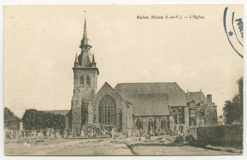 Carte postale ancienne Saint-Meen  (I.-et-V.). - L'Eglise