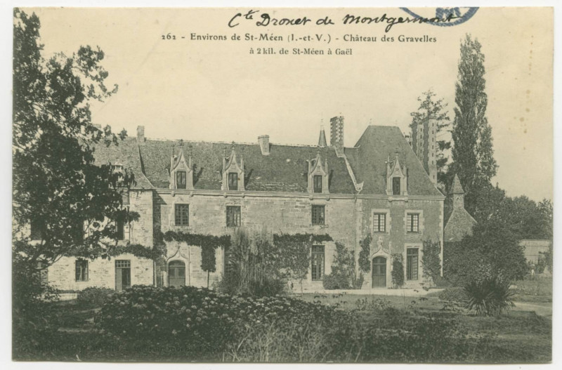 Carte postale ancienne 262 - Environs de St-Méen (I.-et-V.) - Château des Gravelles à 2 kil. de St-Méen à Gaël.