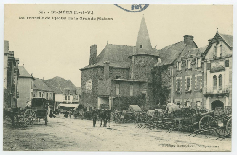 Carte postale ancienne 561 - St-Meen (I.-et-V.) La Tourelle de l'Hôtel de la Grande Maison.