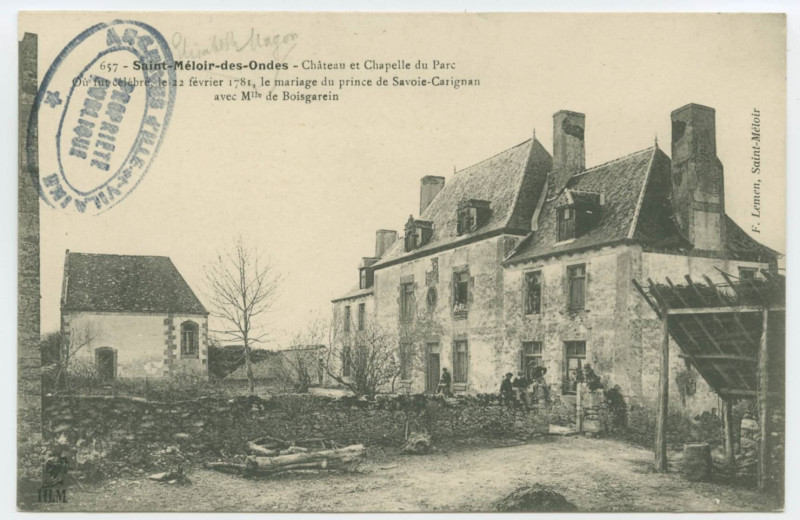 Carte postale ancienne 657 - Saint-Méloir-des-Ondes - Château et Chapelle du Parc où fut célébré, le 22 février 1781, le mariage du prince de Savoie-Carignan avec Mel