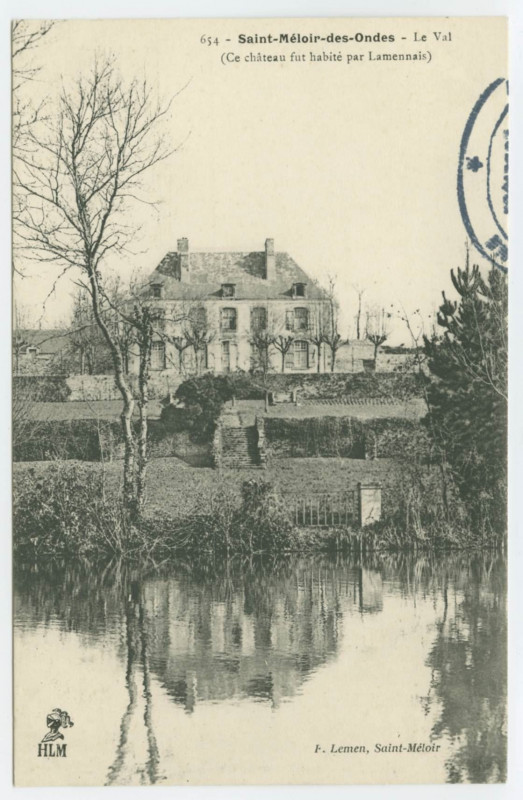 Carte postale ancienne 654 - Saint-Méloir-des-Ondes  - Le Val (Ce château fut habité par Lamennais)