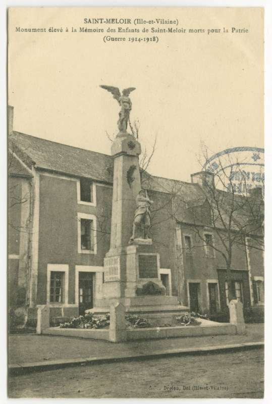 Carte postale ancienne Saint-Meloir (Ille-et-Vilaine) Monument élevé à la Mémoire des Enfants de Saint-Meloir morts pour la Patrie (Guerre 1914-1918)
