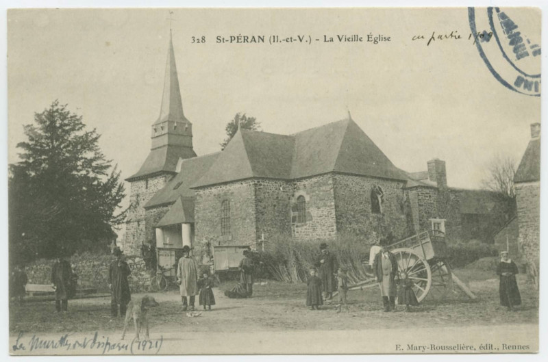 Carte postale ancienne 328. St-Peran (I.-et-V.) - La Vieille Eglise.