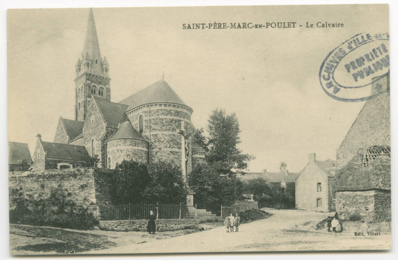 Carte postale ancienne Saint-Pere-Marc-En-Poulet - Le Calvaire.