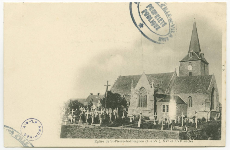 Carte postale ancienne Eglise de St-Pierre-de-Plesguen (I.-et-V.), XVè et XVIè siècles.