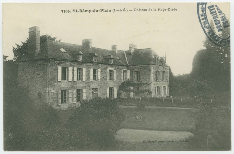 Carte postale ancienne 3389. St-Rémy-du-Plein (I.-et-V.) - Château de la Haye-Dirée.