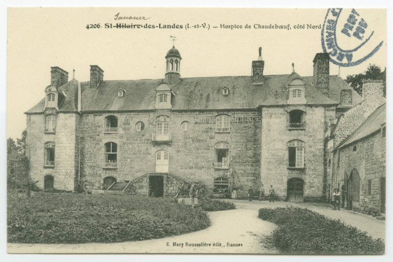 Carte postale ancienne 4206. - St-Hilaire-des-Landes (I.-et-V.) - Hospice de Chaudeboeuf , côté Nord.