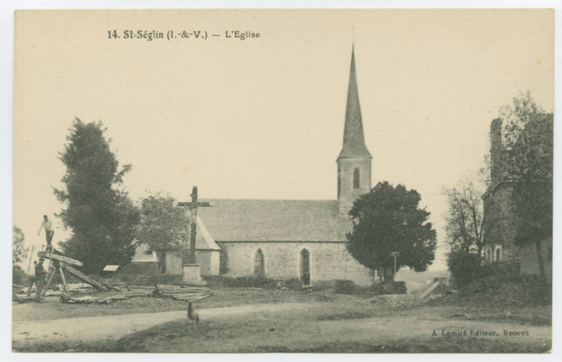 Carte postale ancienne 14. St-Séglin (I.-et-V.) - L'Eglise.