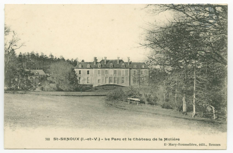 Carte postale ancienne 703. St-Senoux (I.-et-V.) - Le Parc et le Château de la Molière.