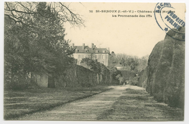 Carte postale ancienne 702. St-Senoux (I.-et-V.) - Château de la Molière. La Promenade des Iffs.
