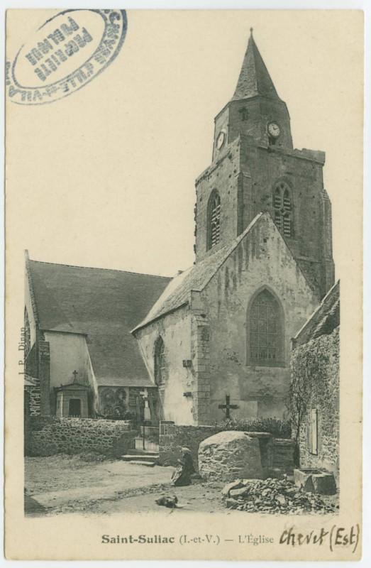 Carte postale ancienne Saint-Suliac (I.-et-V.) - L'Eglise