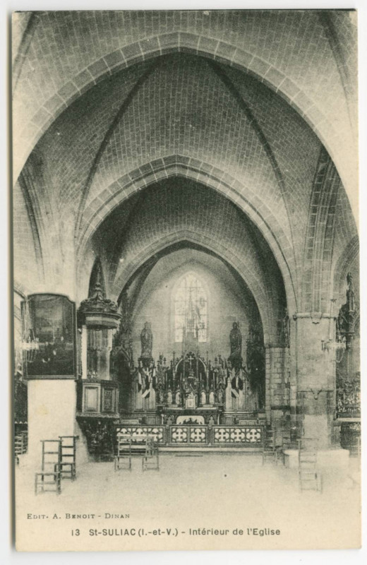 Carte postale ancienne 13  St-Suliac (I.-et-V.) - Intérieur de l'Eglise