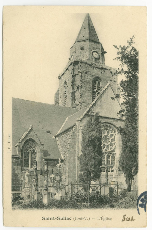 Carte postale ancienne Saint-Suliac (I.-et-V.) - L'Eglise