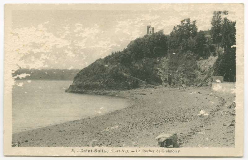 Carte postale ancienne 3. - Saint-Suliac (I.-et-V.). - Le Rocher de Grainfolay.