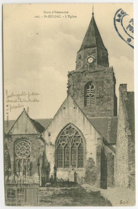 Carte postale ancienne 106. - St-Suliac - L'Eglise
