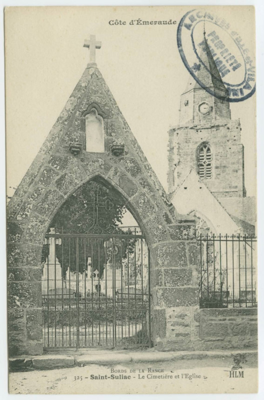 Carte postale ancienne 325 - Saint-Suliac - Le Cimetière et l'Eglise