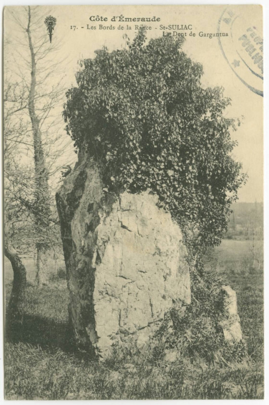 Carte postale ancienne 17. - Les Bords de la Rance - St-Suliac - La Dent de Gargantua.