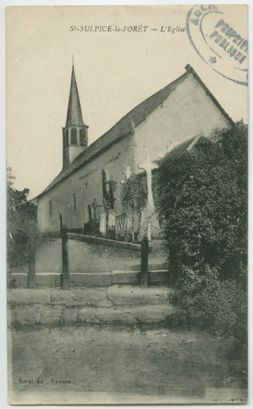 Carte postale ancienne . Saint-Sulpice-la-Foret - L'Eglise