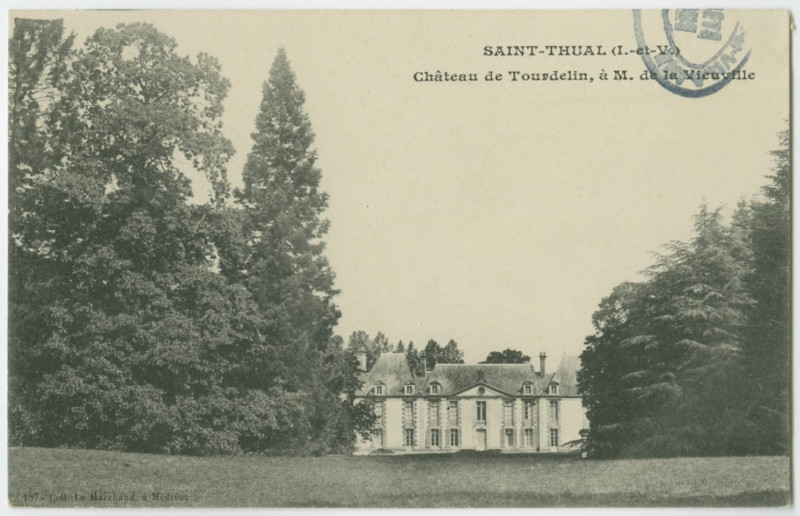Carte postale ancienne Saint-Thual (I.-et-V.). - Château de Tourdelin, à M.de la Vieuville.