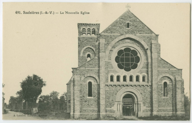 Carte postale ancienne 491.  -Saulnieres (I.-&-V.) - La Nouvelle Eglise