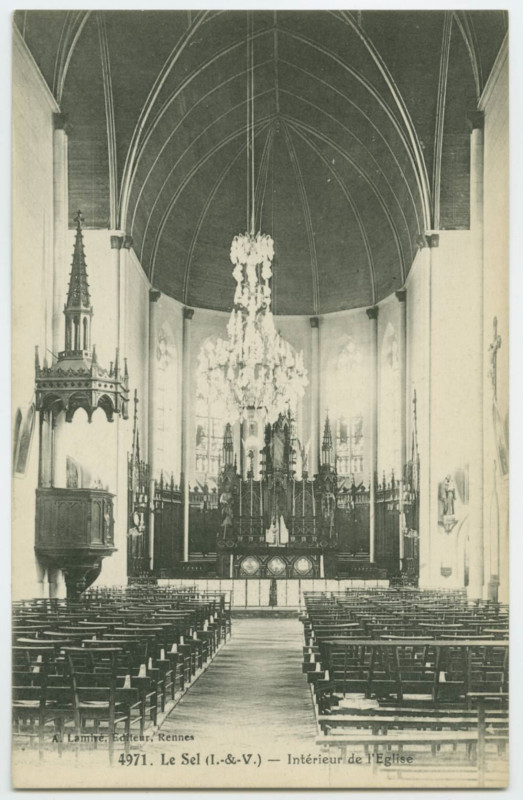 Carte postale ancienne 4971. Le Sel-de-Bretagne (I.-&-V.) - Intérieur de l'Eglise