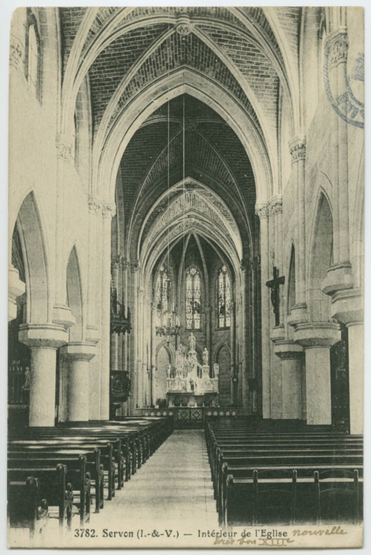 Carte postale ancienne 3782. Servon (I.-&-V.) - Intérieur de l'Eglise
