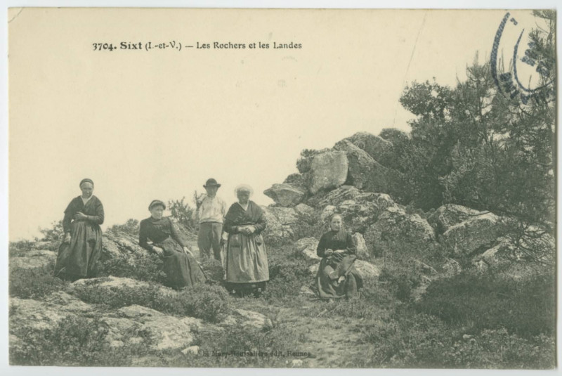 Carte postale ancienne 3704. - Sixt (I-et-V). -Les Rochers et les Landes.
