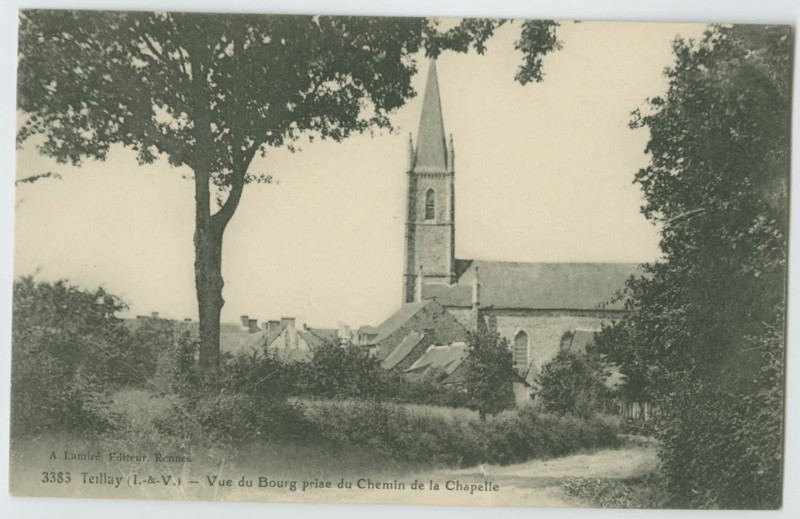 Carte postale ancienne 3385 Teillay (I.-&-V) -  Vue du Bourg prise du Chemin de la Chapelle