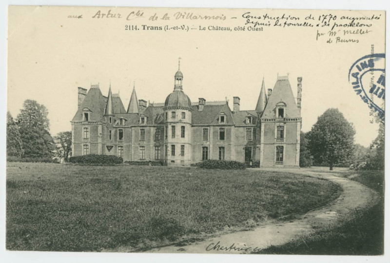 Carte postale ancienne 2114. Trans (I.-et-V.) - Le Château, côtéOuest