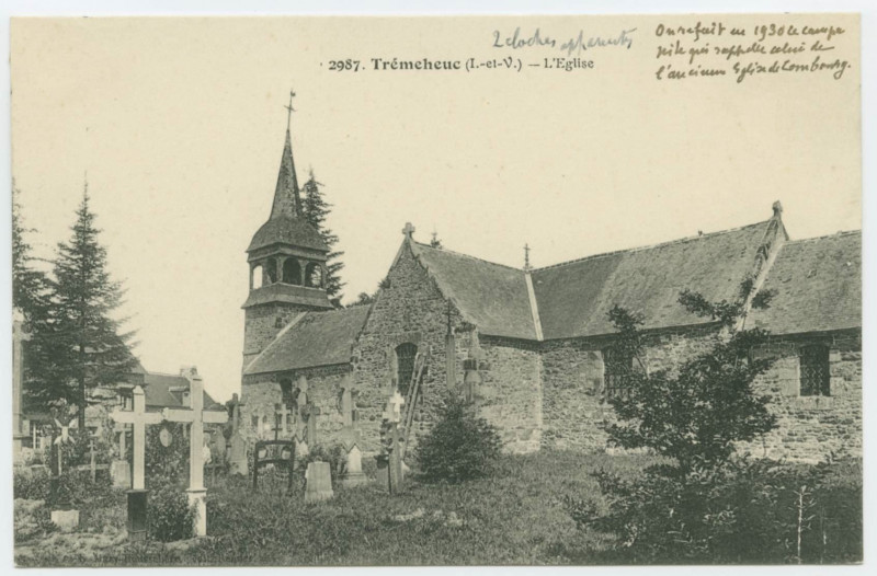 Carte postale ancienne 2987. Tremeheuc (I.-et-V.) - L'Eglise.